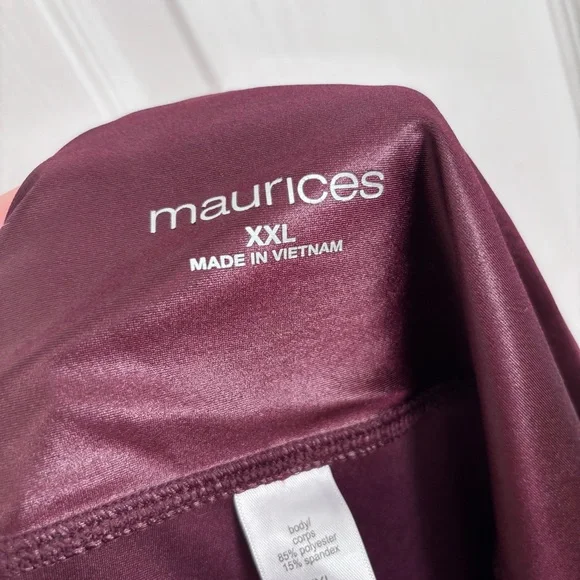 Plum Faux Leather Leggings | Maurices XXL - Picture 5 of 7